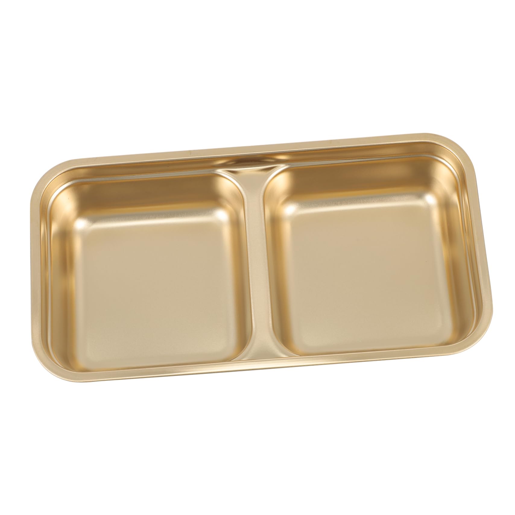 Unomor Korean Seasoning Box Condiment Pan Saucer Plates Diet Plates Dessert Bowls Silver Tray Portion Bowl Bandejas Para Comida Candy Plate Kitchen Sauce Cup Golden 304 Stainless Steel