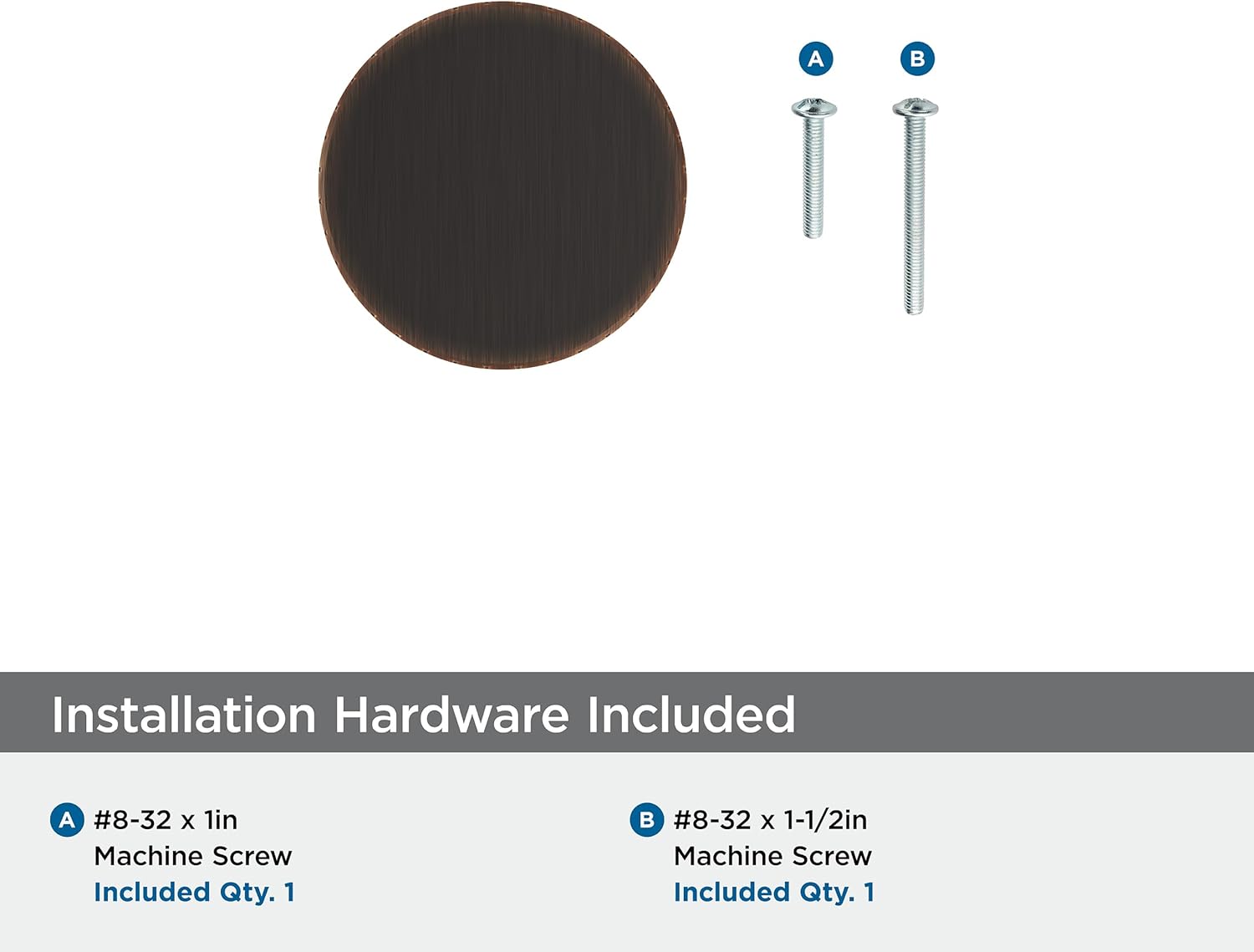 Amerock Balata 1-1/8 inch (29mm) Diameter Oil-Rubbed Bronze Cabinet Knob, BP37632ORB