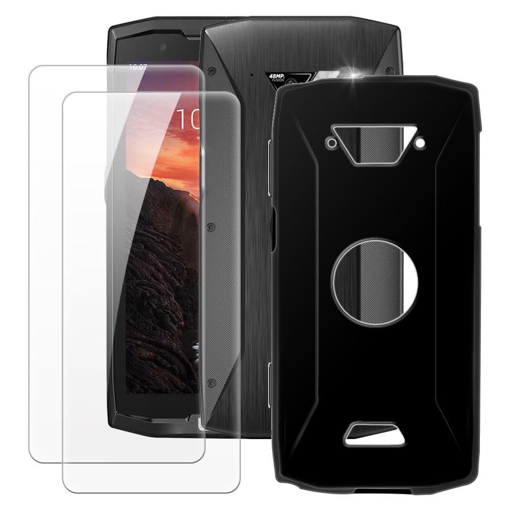 MILEGAO Crosscall Core-X4 Custodia +2 PZ Pellicola Protettiva Vetro Temperato, Paraurti Ultra Sottile Antiurto Morbido TPU Silicone Cover per Crosscall Core-X4 (5.45