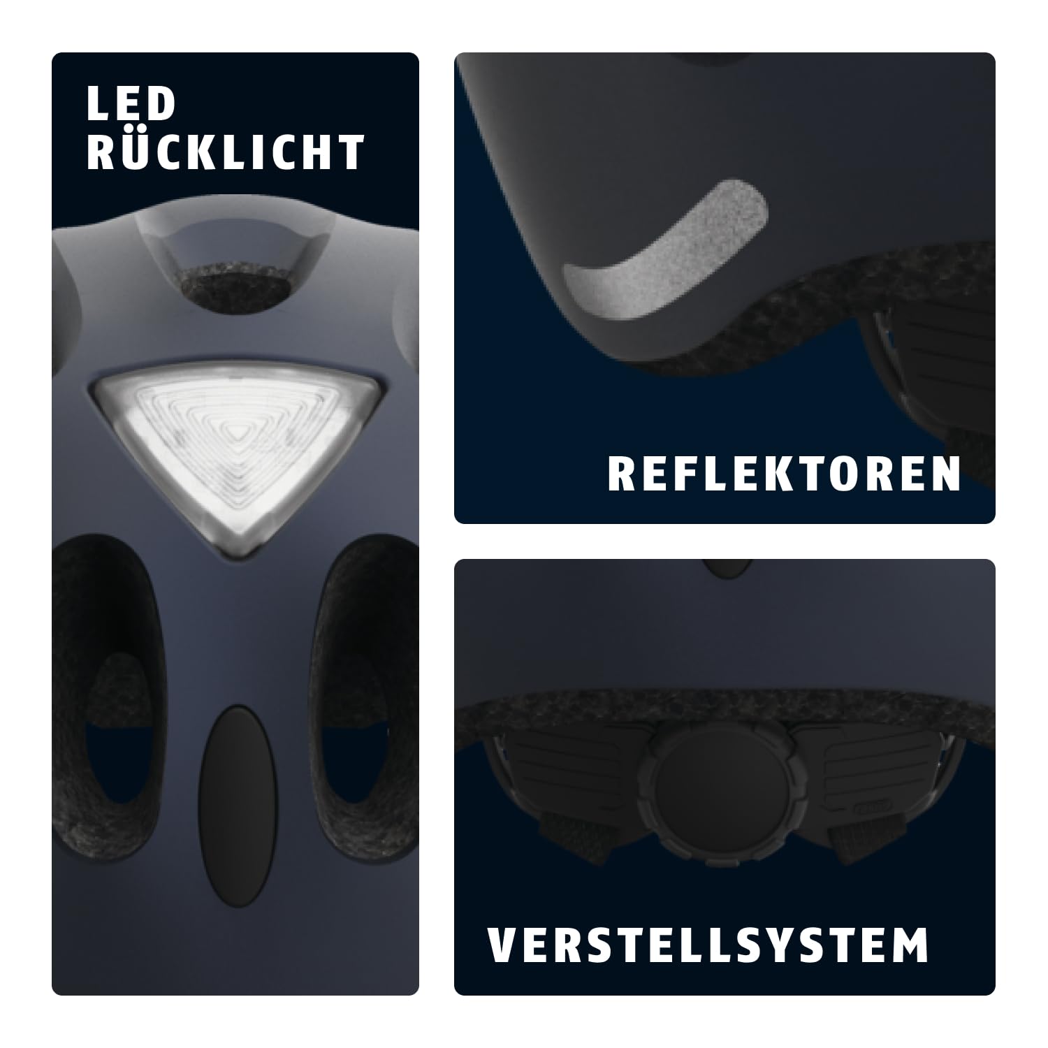 ABUS Stadthelm Youn-I ACE - Fahrradhelm für den Alltag - mit integriertem LED-Rücklicht - für Damen und Herren