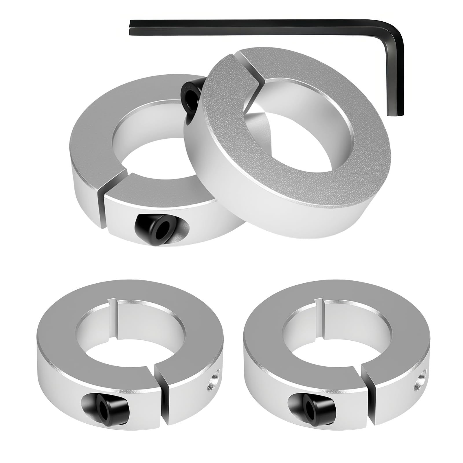 Aluminum Shaft Collars - 4 Pcs, M5 Set Screws -8