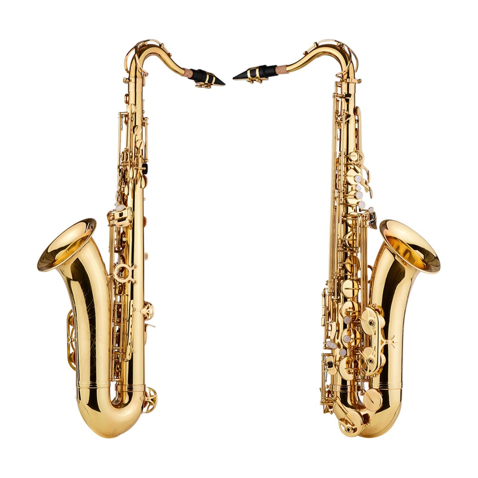 Strumento A Fiato in SIB Tenore Sassofono Corpo in Ottone Superficie Laccata Oro Sassofono principiante