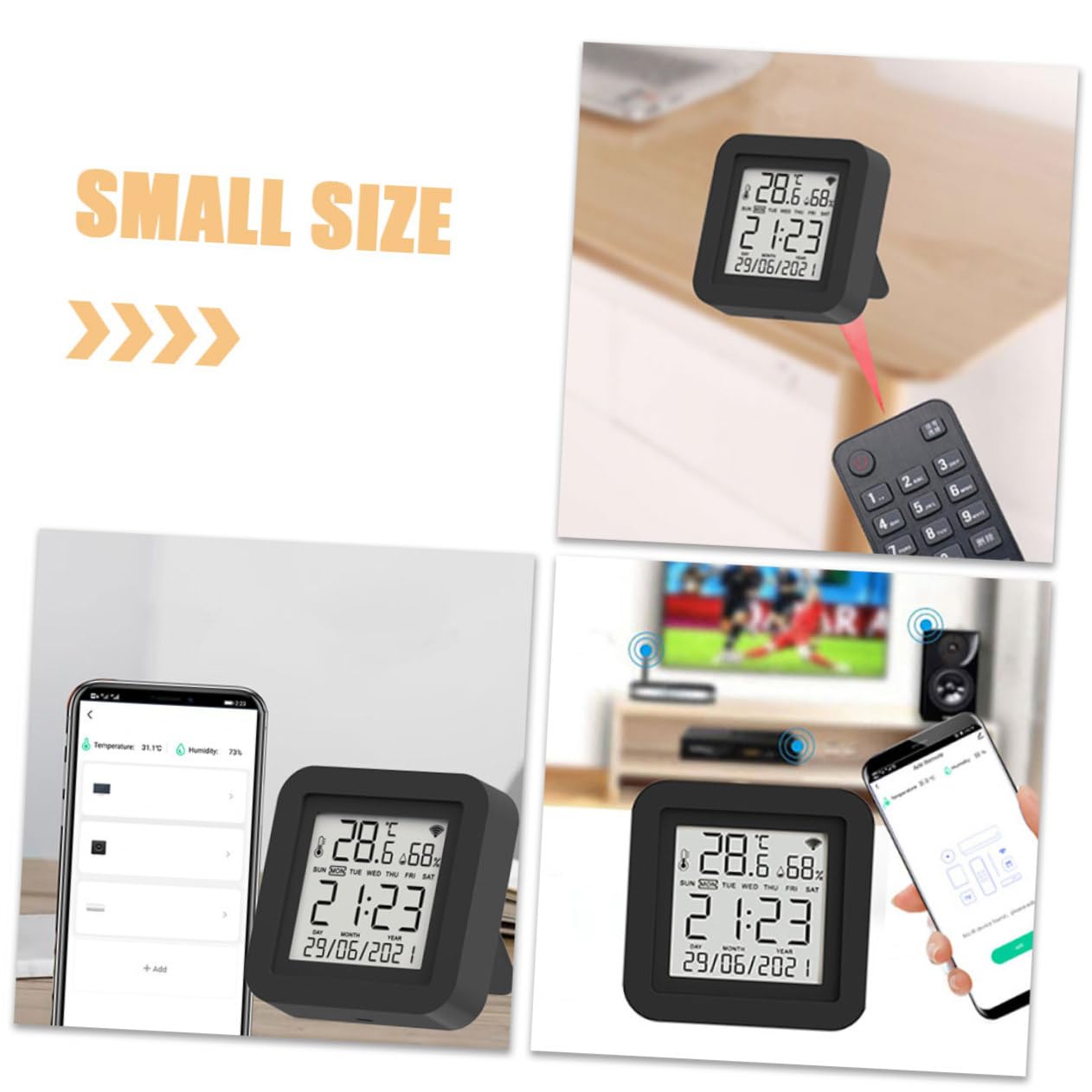 Hemobllo Misuratore di Umidità Digitale per Uso Domestico Termometro Elettrico Display Ampio Strumento per Casa Ufficio Serra e Laboratorio Realizzato Materiali Sicuri e Affidabili