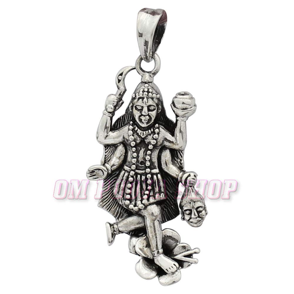 Om Pooja ShopMaa Kali Pendant in Pure Sterling Silver