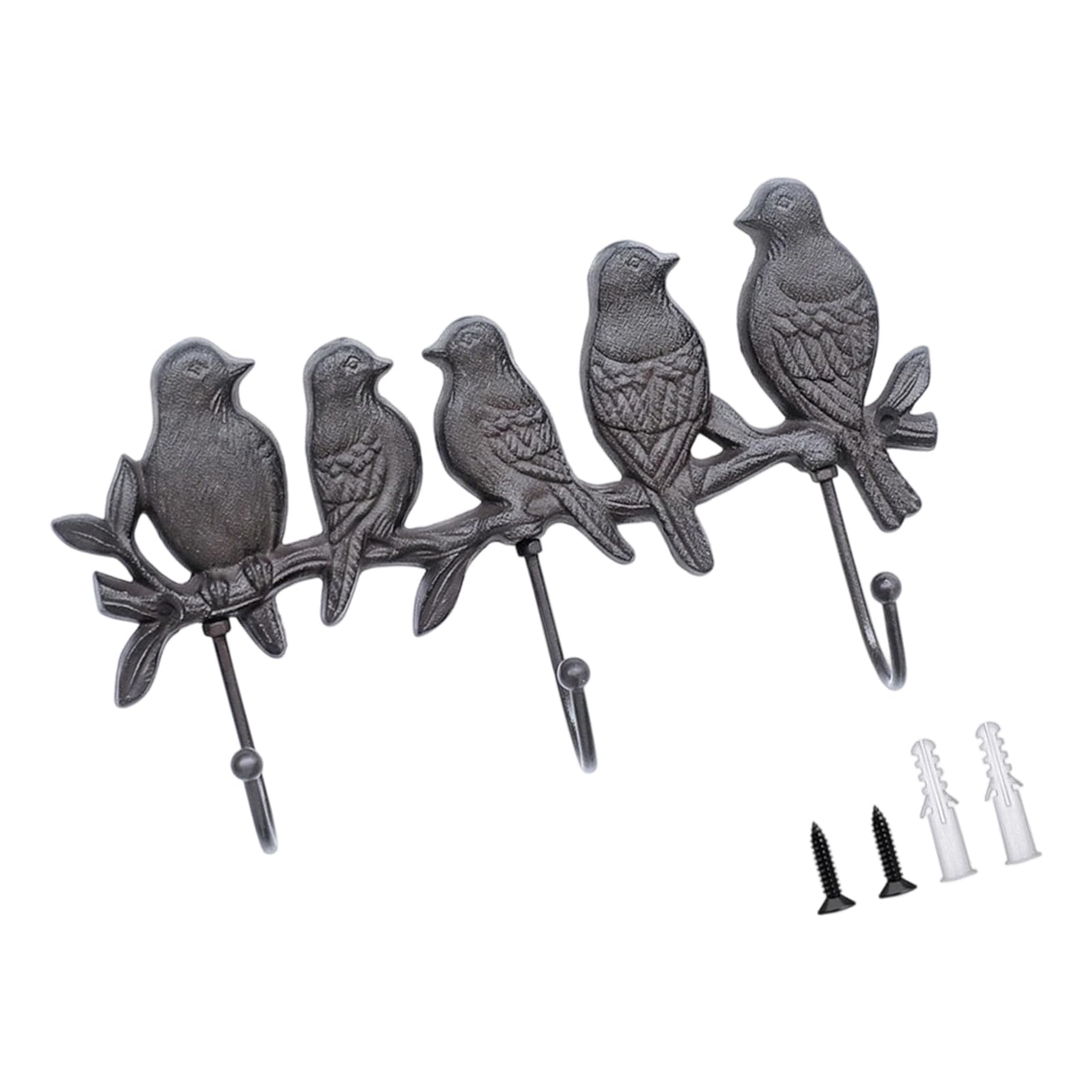 Decorative Wall Hook Rack Iron Bird Branch Accents 27 X 15.5cm Mounted Organizer Key Scarf Light Bag Entryway Bedroom Hallway Bird Wall Hook Rack Decorative Hanger Iron Entrance Organizer