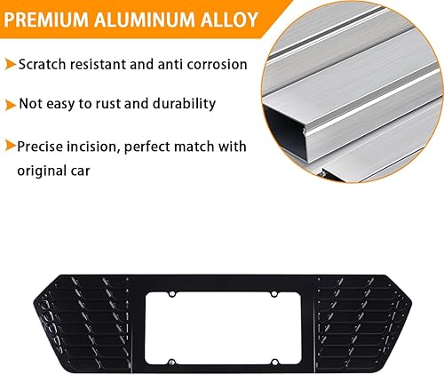 Miniatura 3 de Marco de matrícula trasero compatible con Chevrolet Corvette C8 2020-2025, marco de matrícula de aluminio, inserto de ventilación de parrilla,