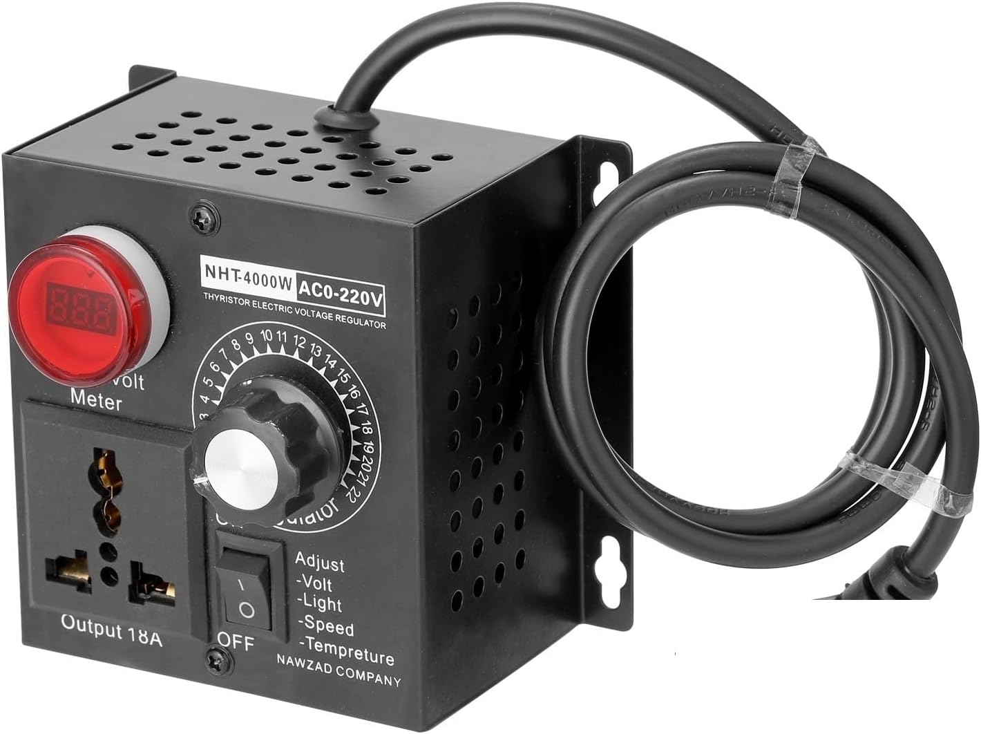 Universal Switching Power Supply, Voltage Regulator AC 4000W Compact Variable Voltage Controller Portable Speed Temperature Light Voltage Adjuatable Dimmer