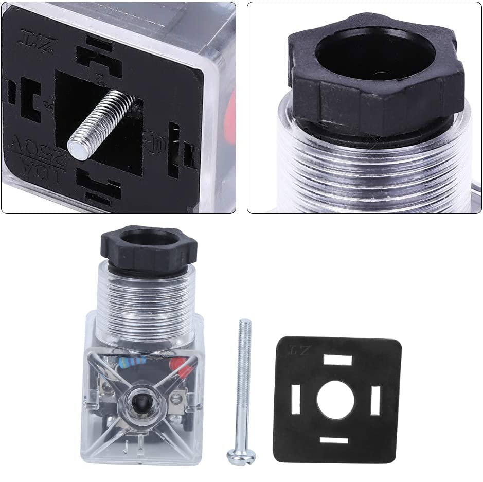 5Pcs Solenoid Coil Plug Hydraulic Valve Transparent Voltage Universal