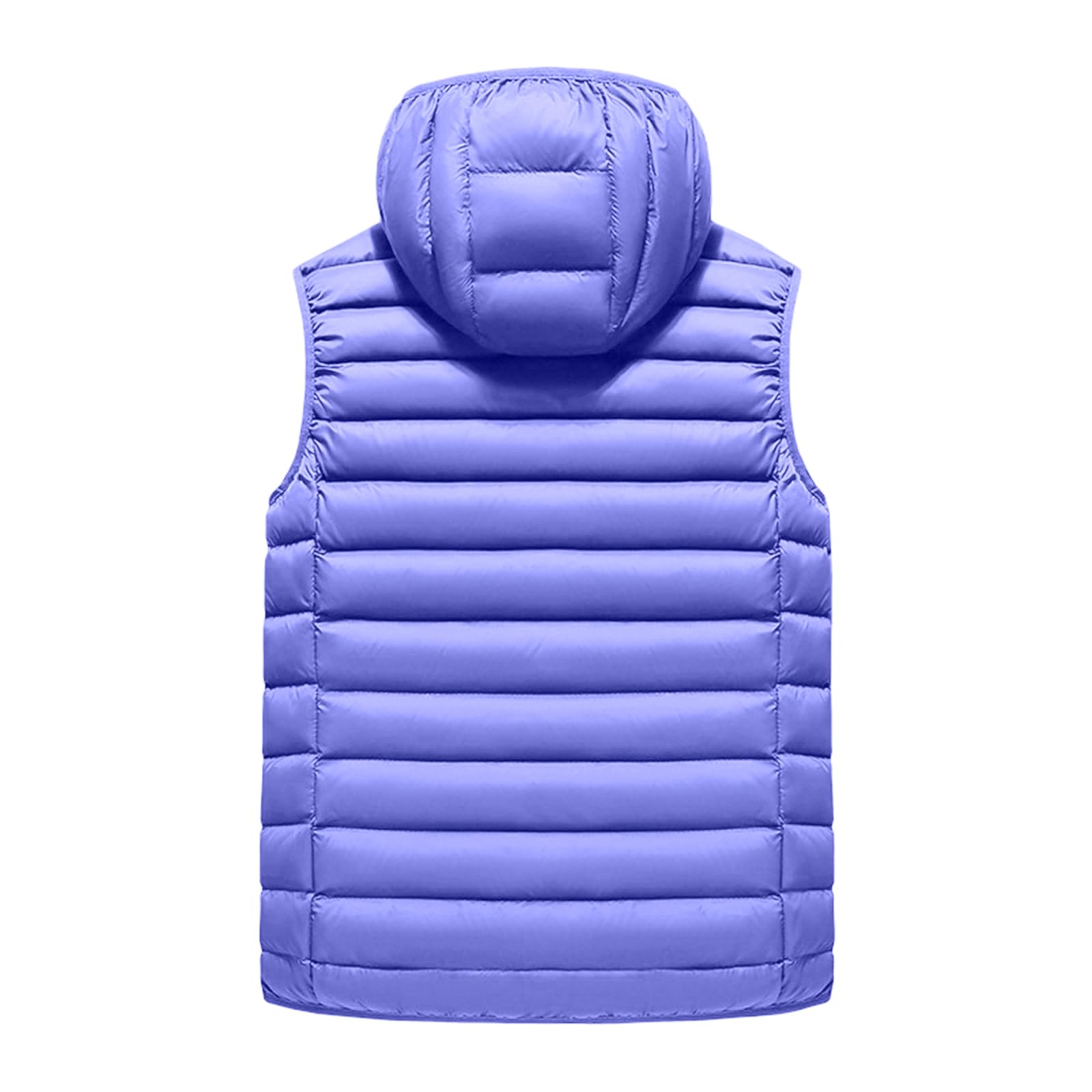 Chaleco Hombre Sin Mangas Cremallera, Chaleco Hombre Invierno con Bolsillo Cuello Alto Capucha Desmontable Color Liso, Chalecos Trabajo Montaña - Chalecos Deportivo Casual