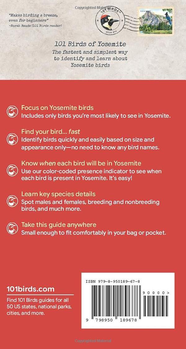 101 Birds of Yosemite National Park: Pocket Field Guide (101 Birds Pocket Field Guides)