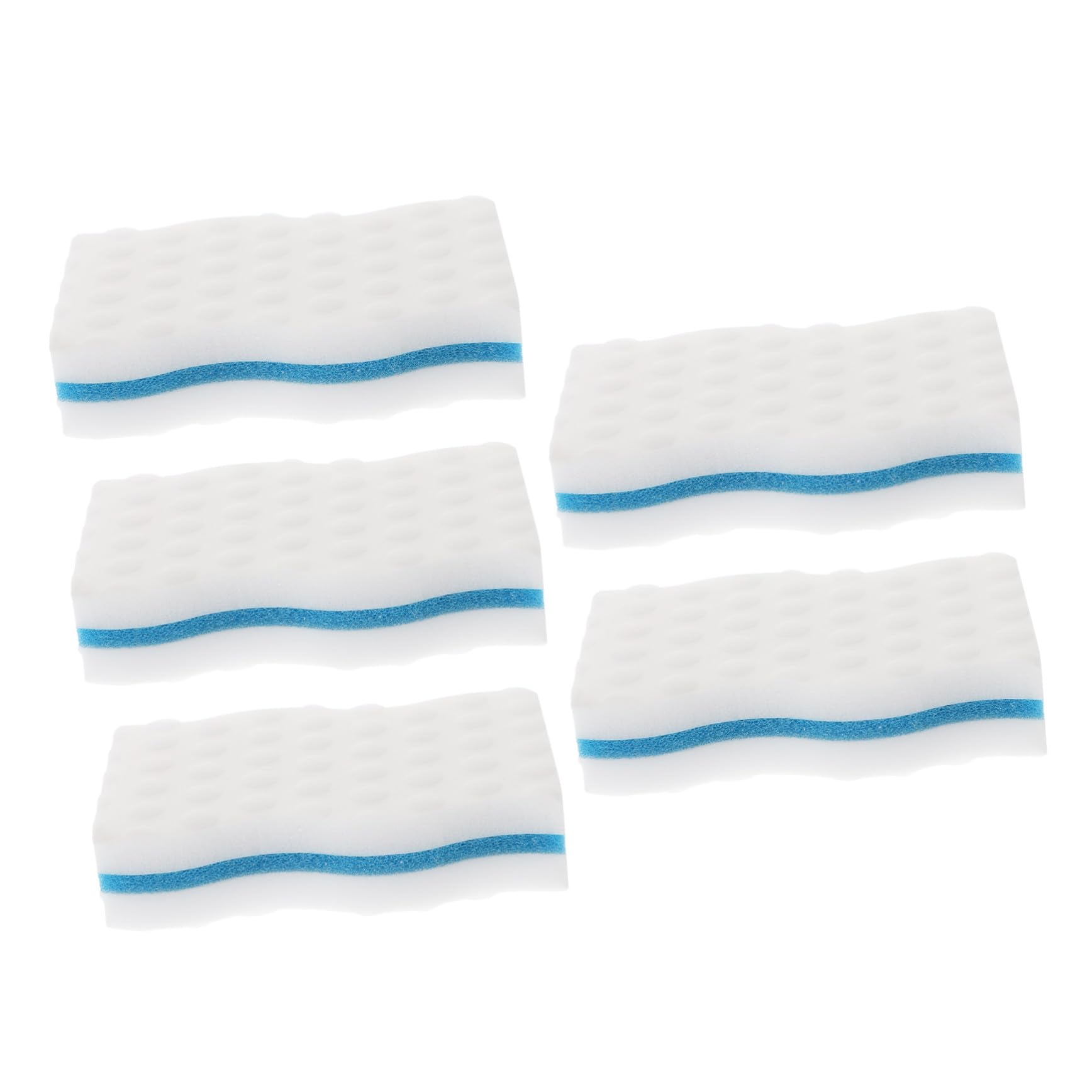COLLBATH Lot De 5 Éponges De Nettoyage Rondes pour La Cuisine Idéales pour La Vaisselle La Vaisselle Nettoyage Multifonctionnel Blanches