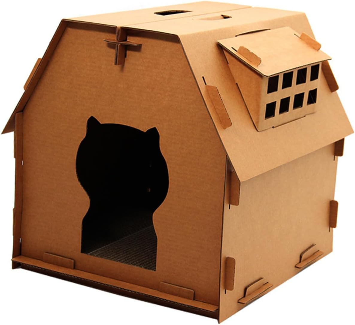Corrugated Paper Cat House Scratching Board Durable Cardboard Kitten Scratcher for Healthy Claw Maintenance and Private Lounging Space