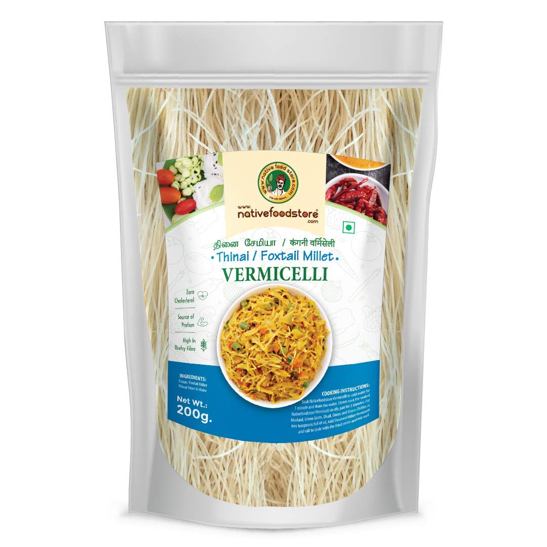 See full amazon price history chart for NativeFoodStore Foxtail Millet Vermicelli-200gms,(Kangni/Kakum,Korra,Thinai,Navane,Thina) vermicelli for family, kids, easy to cook, quick, No maida, No preservative, enjoy kheer, payasam, upma, pulav NativeFoodStore Foxtail Millet Vermicelli-200gms,(Kangni/Kakum,Korra,Thinai,Navane,Thina) vermicelli for family, kids, easy to cook, quick, No maida, No preservative, enjoy kheer, payasam, upma, pulav (B08VGN95NQ) Amazon Price History, Amazon Price Tracker