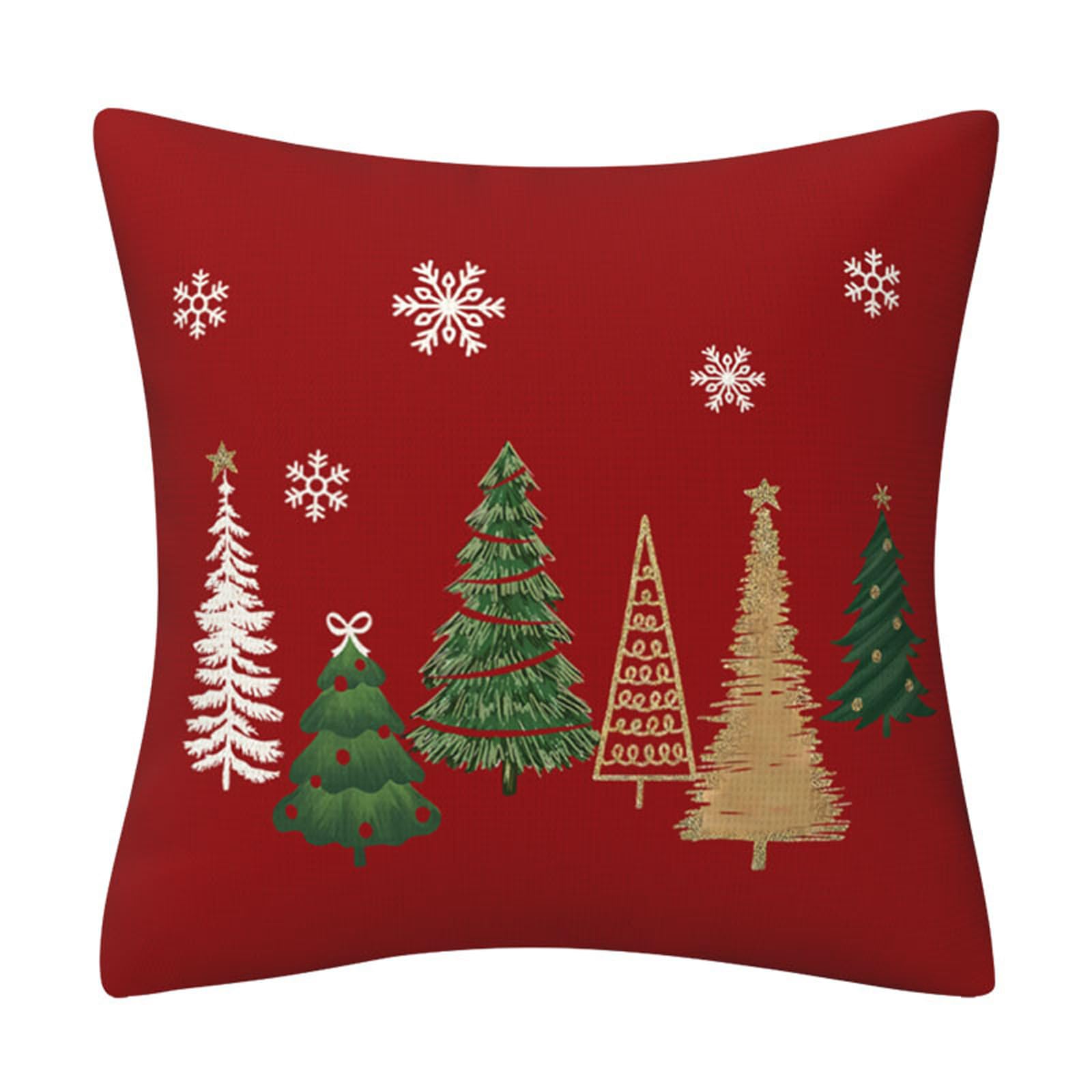 Hsioluted Holiday Pillow Cover Christmas Tree Designs Decorative Sofa Bedroom Pillowcase Holiday Pillowcase Wholesale
