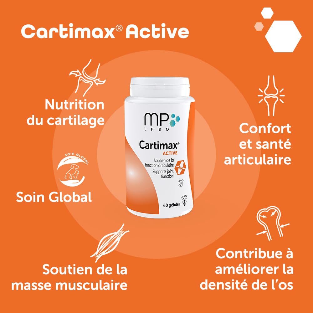 MP Labo Cartimax® Active 60 Gélules - Soutien de la Fonction Articulaire pour Chiens