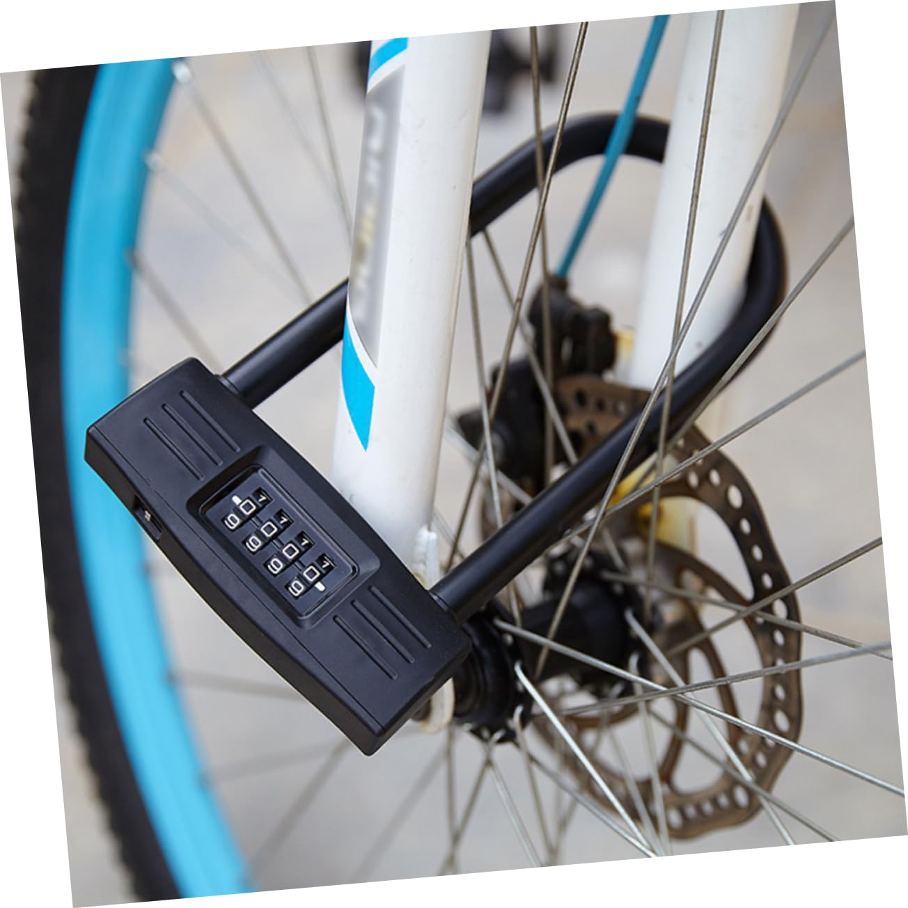 Lucchetto a Combinazione a U 4 Cifre Nero per Bici | Lega di Zinco, Resettable senza Chiavi, Protezione Password, per Griglia e Tosaerba