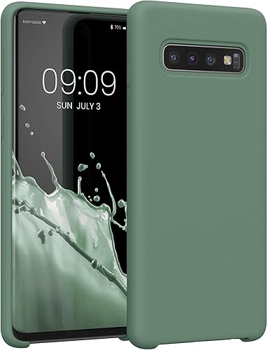 kwmobile Funda Compatible con Samsung Galaxy S10 - Funda de Teléfono de Silicona TPU con Acabado Suave - Verde Bosque