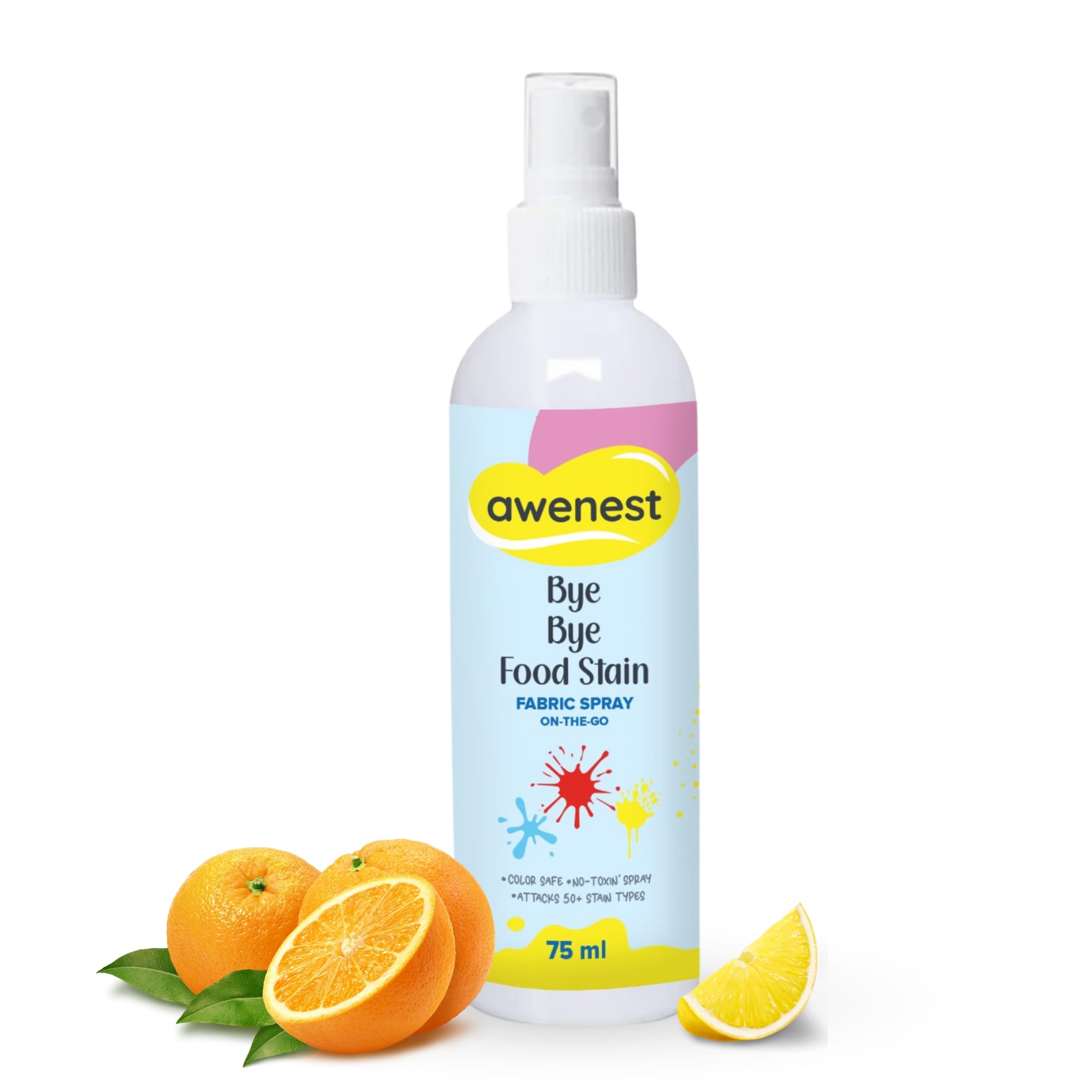 - Instant Fabric Stain Remover Spray | Bye Bye Food Stain | Removes 50+ Stains | Toxin-Free | Eco-friendly & Plant-Based | 75ml – Perfect for Clothes, Sofas, Car Seats & More