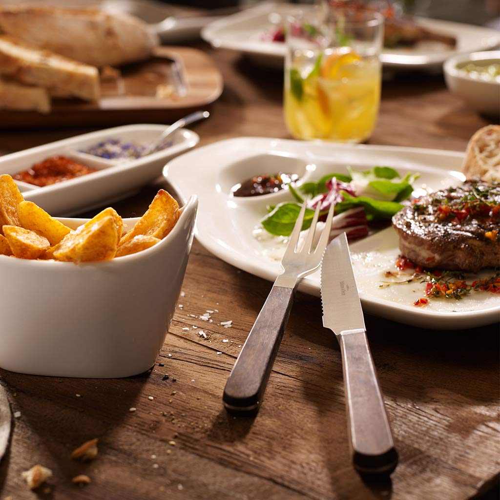 Villeroy & Boch Tex as Steak- und Pizzabesteck, 2-teilig, Edelstahl/Walnussholz