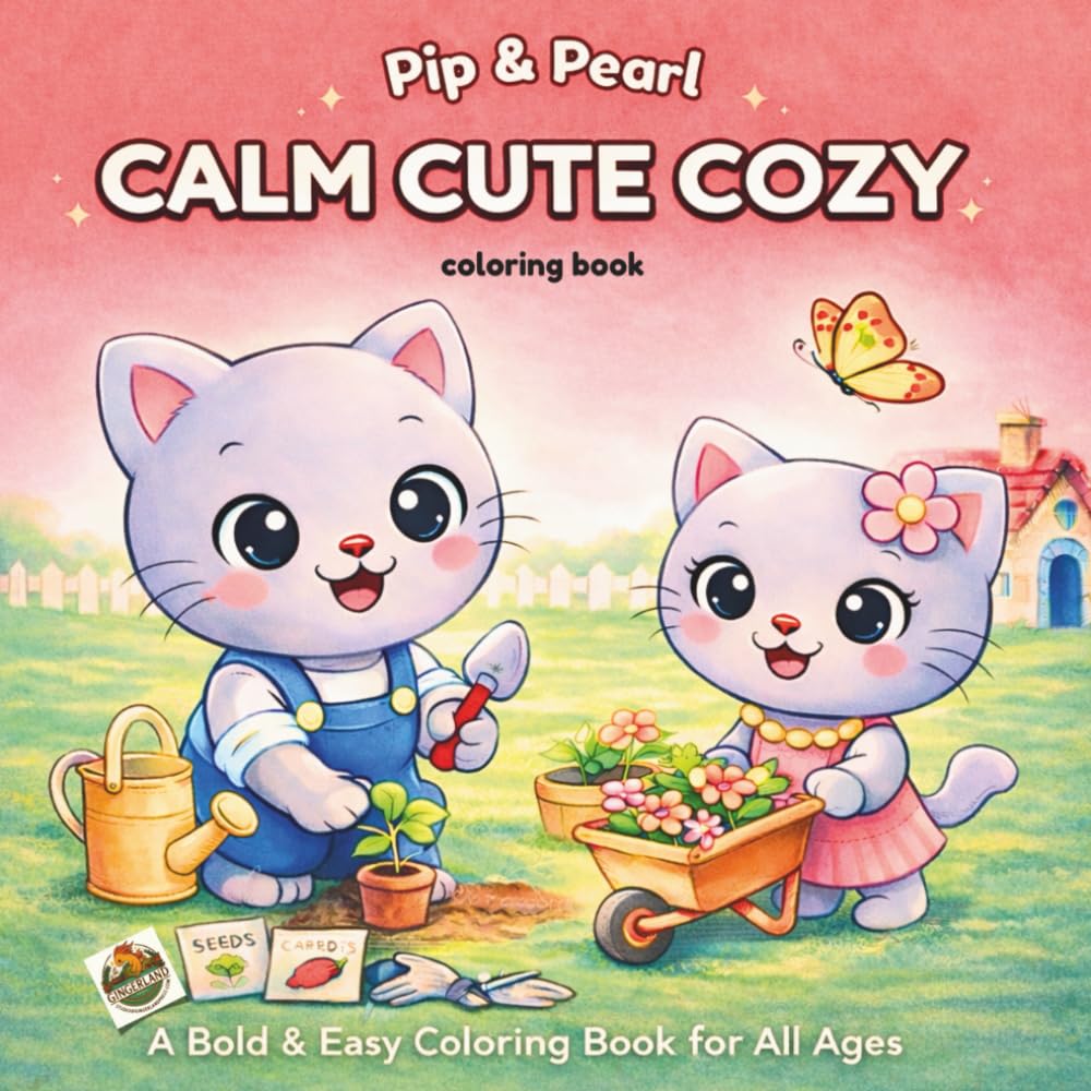 Pip & Pearl CALM CUTE COZY coloring book: A Bold & Easy Coloring Book for All Ages (Pip & Pearl Children's Books and Coloring Books)