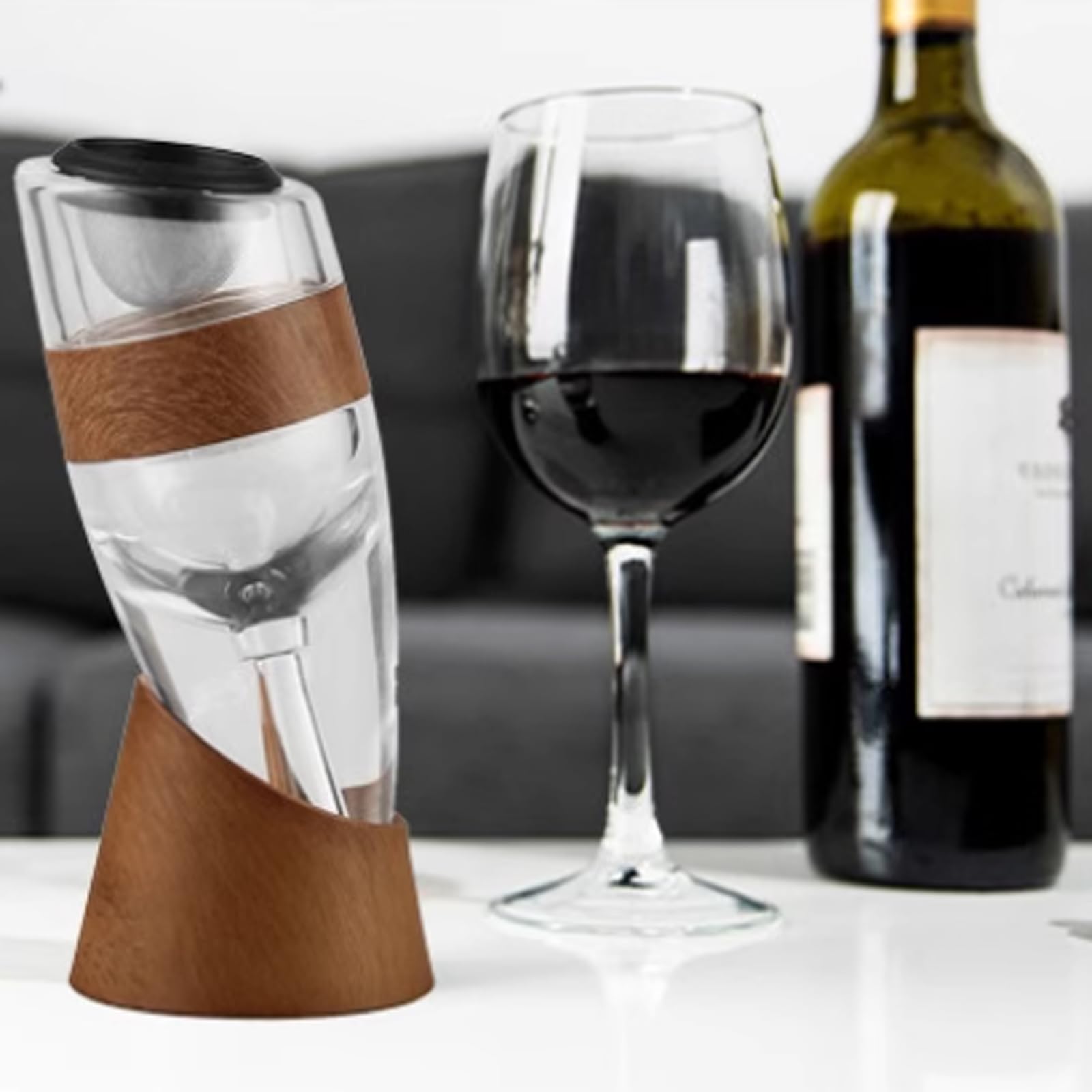 Decantador de Vino Tinto con Forma de Jarra, decantador de Vino Tinto con Copa Inclinada, decantador de Vino rápido, Jarra de Vino Decorativa para Festivales, Fiestas, Aniversarios.