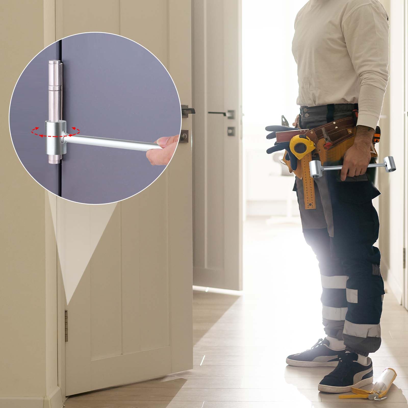 Clé Réglable Pour Charnières De Porte Coupe-feu – Ajustement Largeur 8-19 Mm, Acier, Pour Portes Drapeau