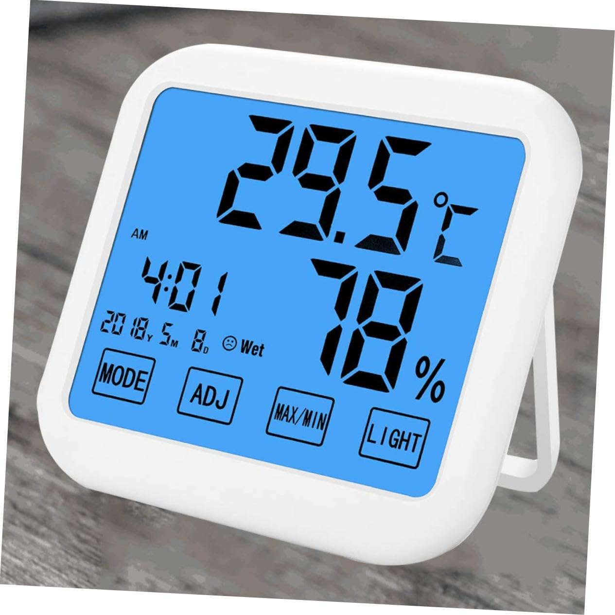 BESPORTBLE Digital Hygrometer Thermometer Touch Screen White High Precision Indoor Hygrometer Thermometer