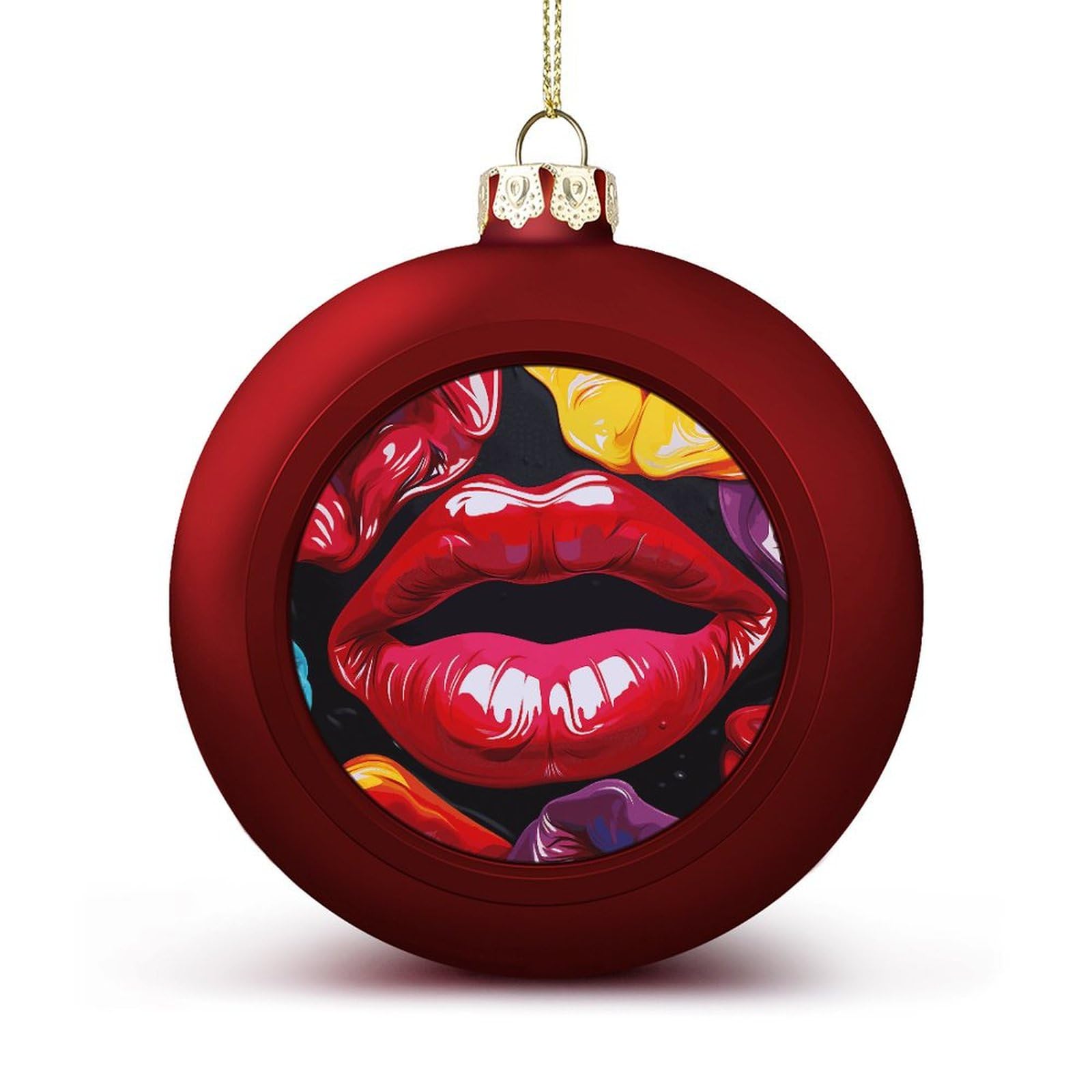 Boules de Noël incassables et colorées rouge décoration sapin de Noël 6.1cm