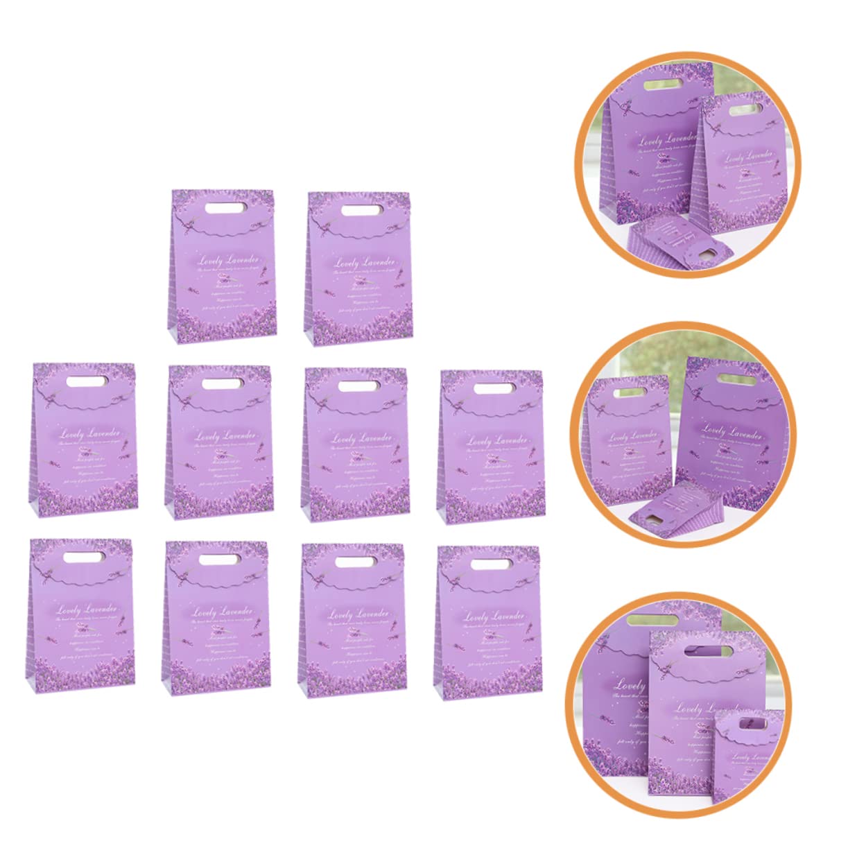 Lila Lavendel Papiertüte Gastgeschenktüte 10 Stück Groß 24x10x32cm