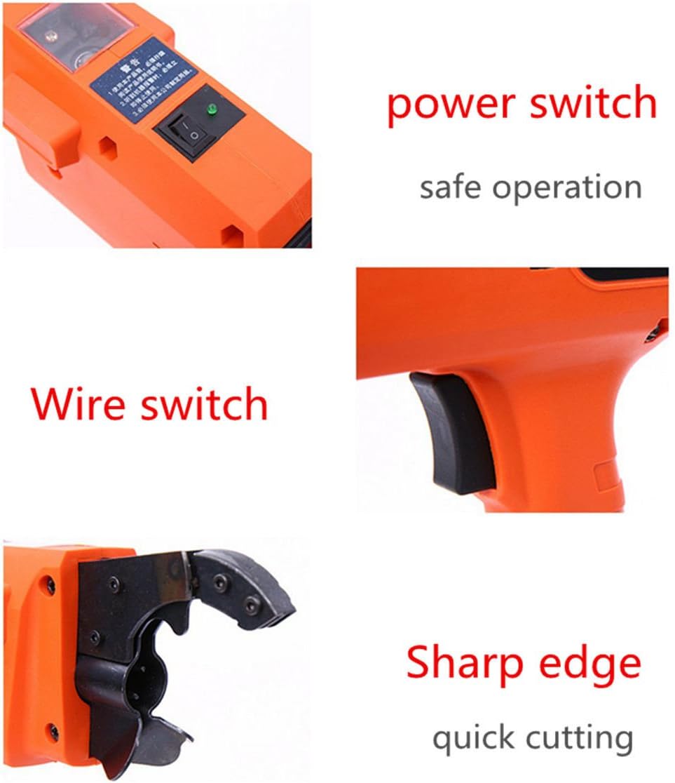 Rebar Tier Tying Machine Automatic Steel Bar Rod Tying Binding Tool Handheld Electric Tying Tools with 2 Rolls of Tying Wires for 30-60mm Steel Strapping