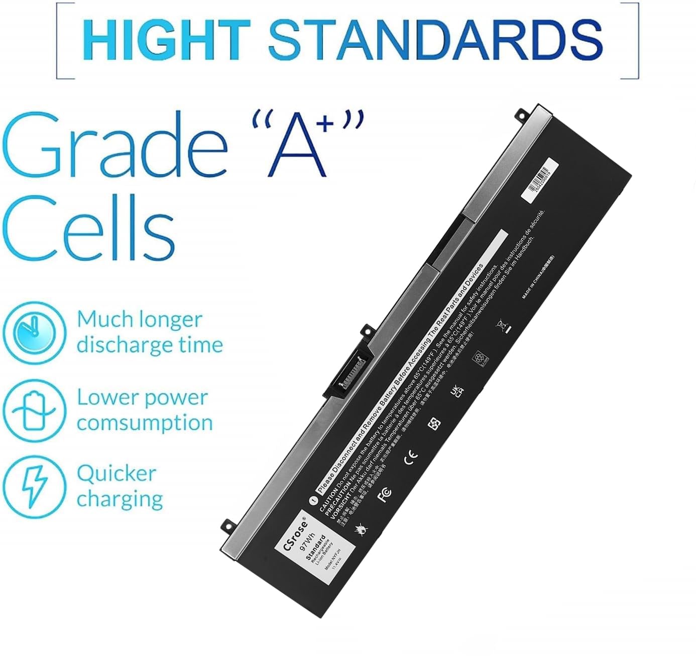 97Wh NYFJH Batterie pour Dell Precision 7530 7540 7730 7740 Mobile Workstation P34E P34E001 P34E002 P74F P74F001 P74F002 Series 0WNRC 0NYFJH 0GW0K9 GW0K9 VRX0J 451-BCGI Notebook Battery