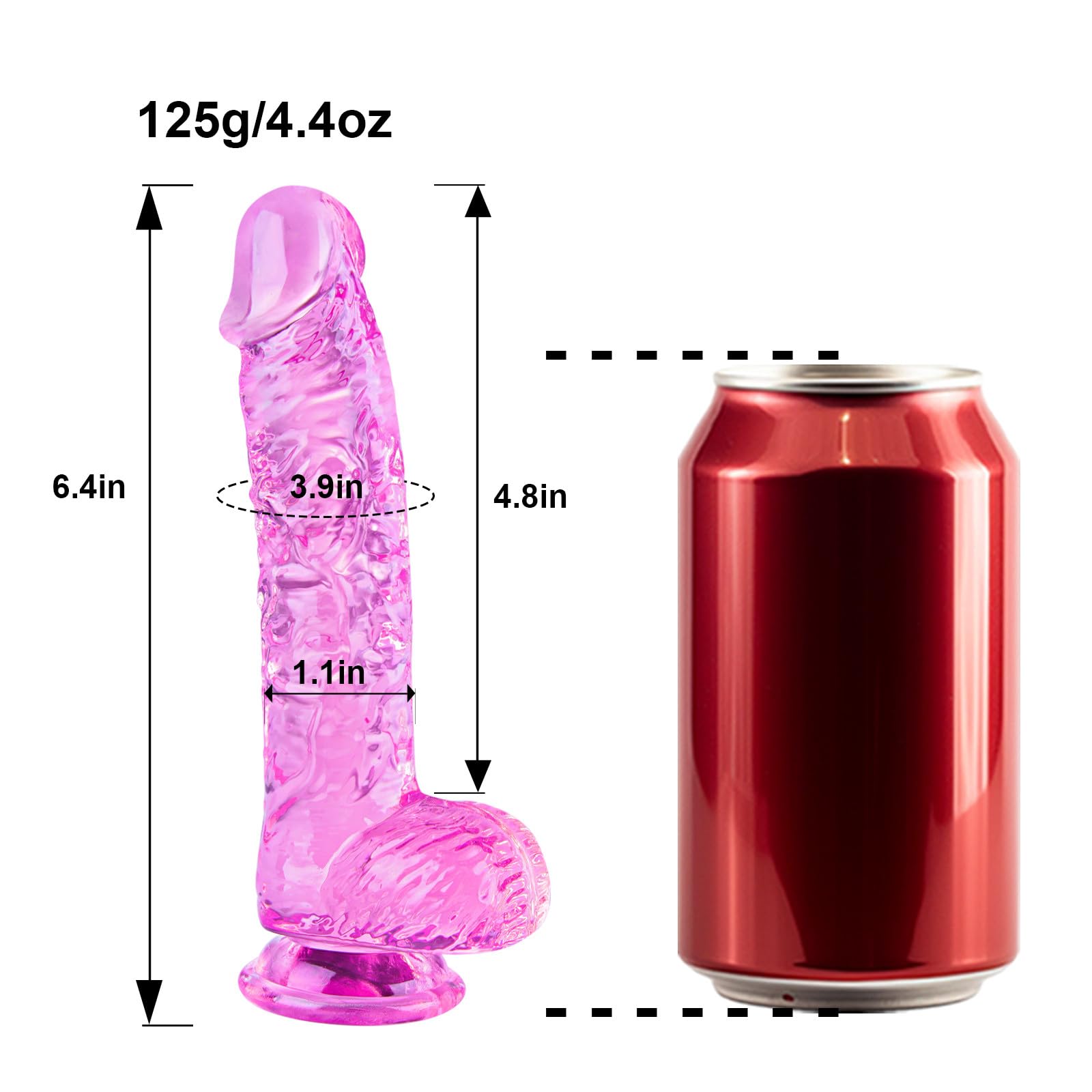 Small Realistic  6.4-Inch Cute Dildo with Suction Cup, Thin Dildo with Egg, Adult Sexual Toy for Vaginal G-spot and Anal Pleasure, Suitable for Beginner Female/Male/Homosexual Users