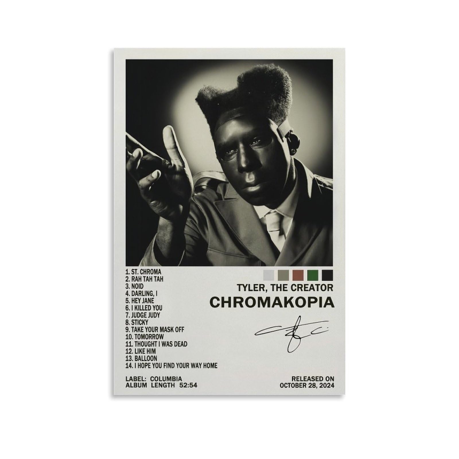 Tyler The Creator Poster Chromakopia Album Cover Signed Limited