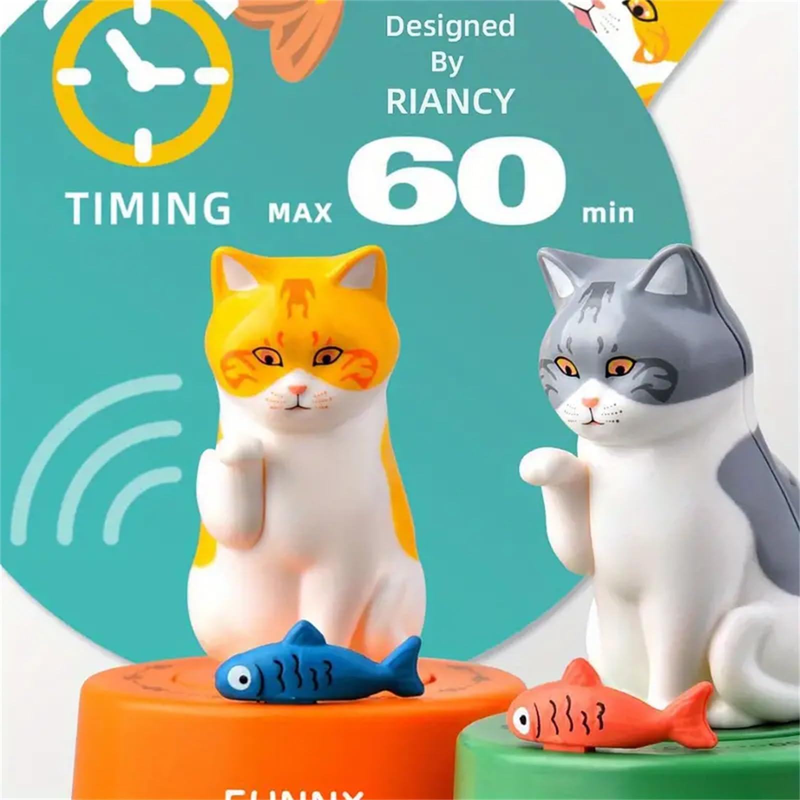 Amazon｜キッチンタイマー おもしろ猫メカニカルタイマー 調理時計 大