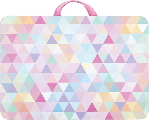 3C4G THREE CHEERS FOR GIRLS - Escritorio de regazo de piel sintética triangular - Escritorio portátil para niños con ranura multimedia - Escritorio