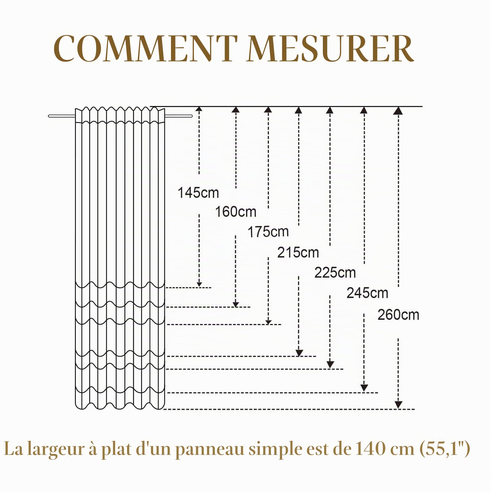 L.Z.E Rideau Beige Galon Fronceur Rideaux pour Salon avec Œillets Semi Transparent Chambre à Coucher Salle à Manger 245 cm Fenêtres 140 x 245 cm Lot de 2 100% Polyester Aspect de Lin