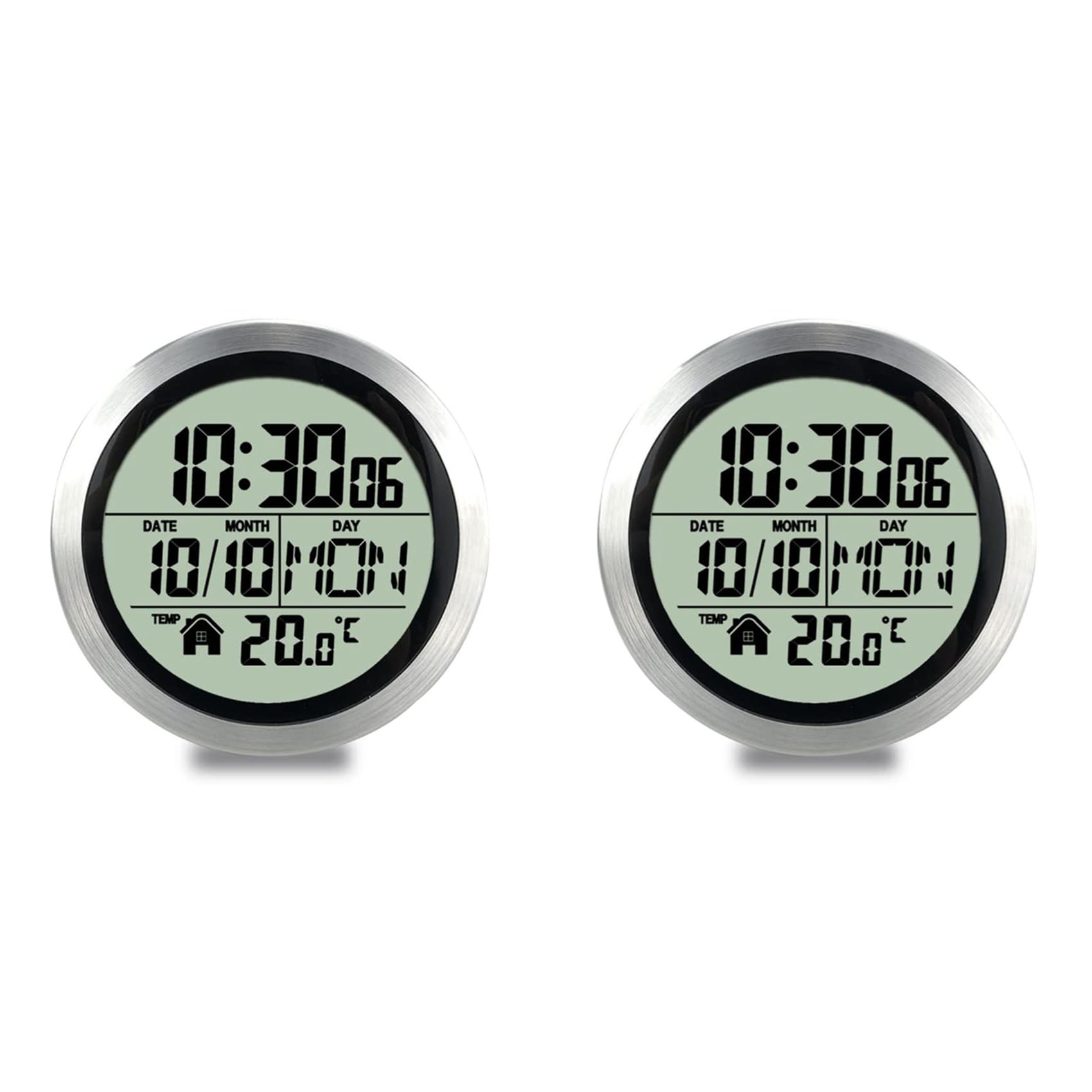 Vjsujehgy 2X Digital Shower Clock Waterproof, Bathroom Timer Clock, Digital Kitchen Wall Clock, No Punching Suction Cup Clock