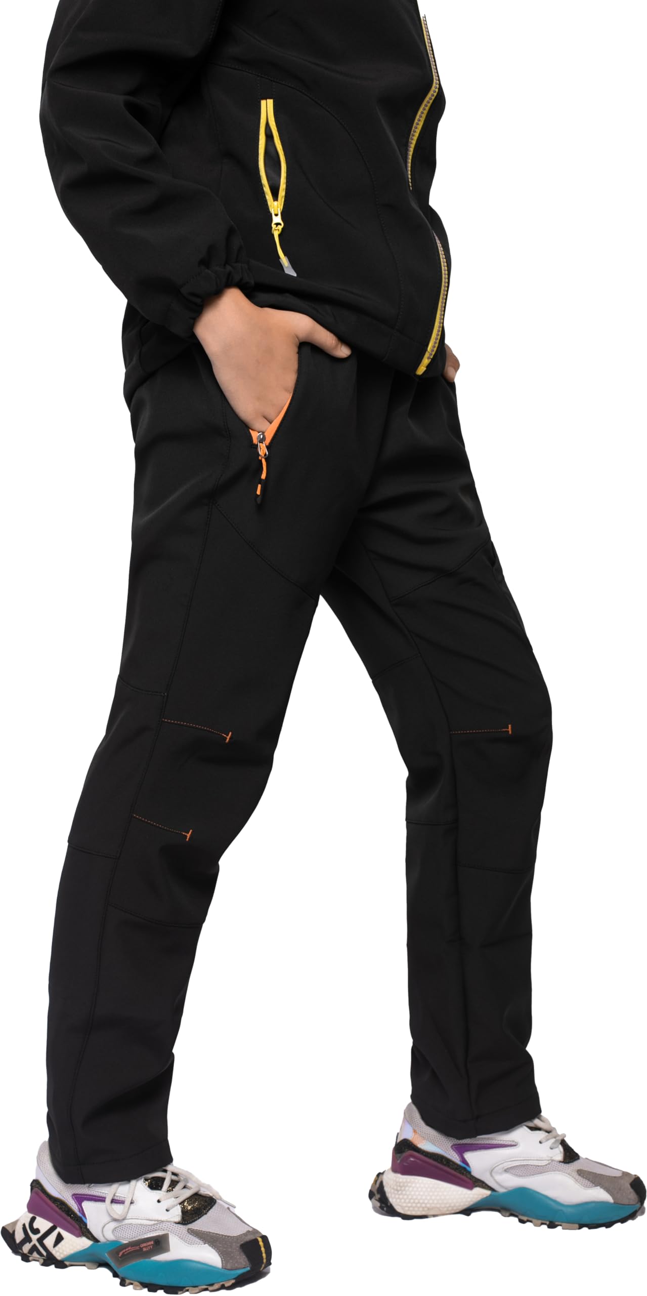 Pantalon Ski Randonnée Enfant Imperméable Hiver Chaud Doublé Polaire Softshell Montagne