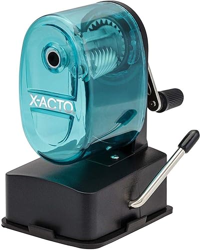 Miniatura 3 de X-Acto 2012687-BLU Bulldog - Sacapuntas manual para montaje en pared, color azul, receptáculo transparente, se fija a cualquier superficie no