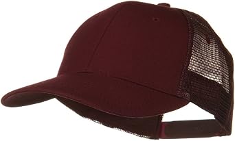 Solid Cotton Twill Low Profile Nylon Mesh Back Cap - Maroon