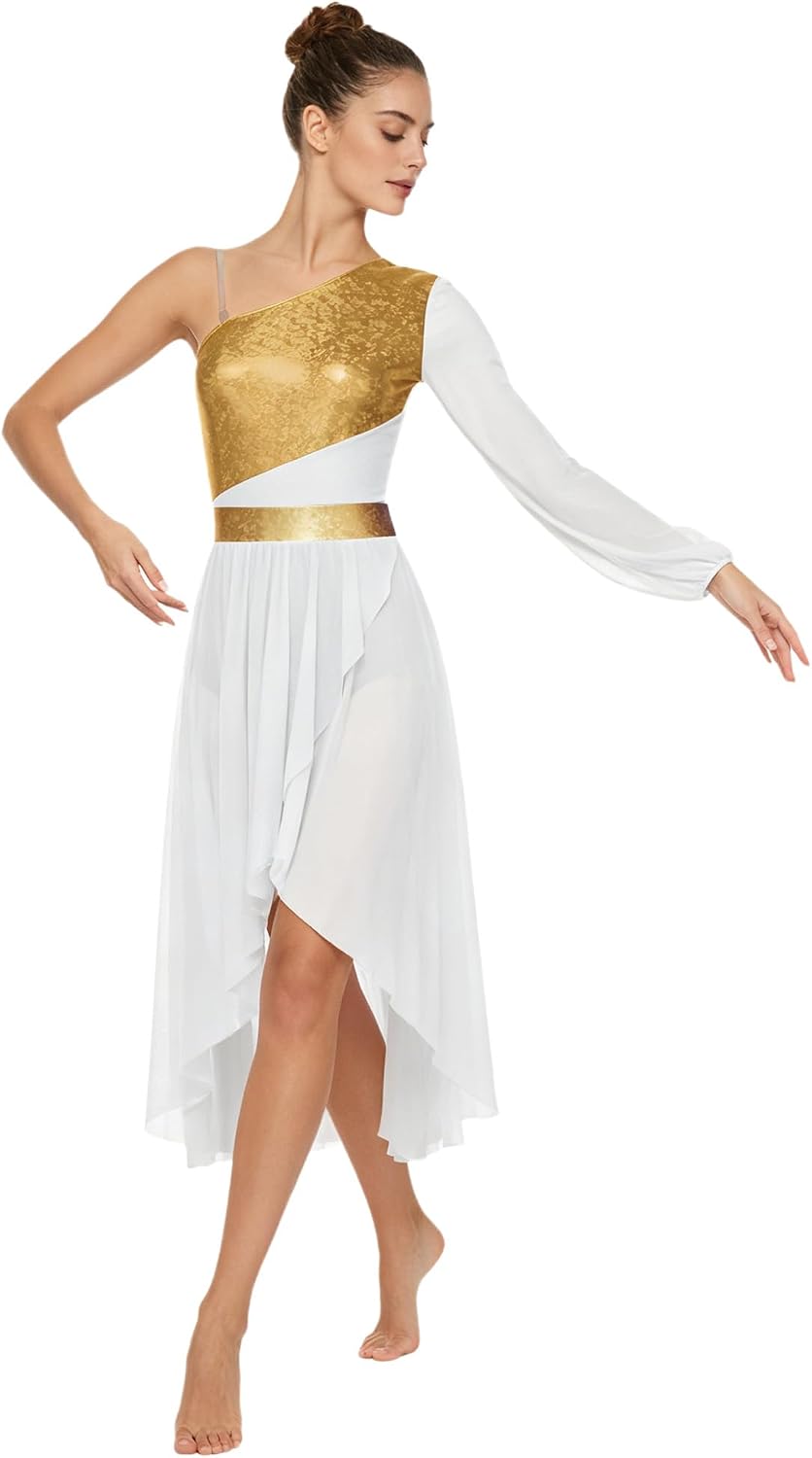 Women Praise Dance Dress Liturgical Lyrical Dancewear for Worship Celebration of The Holy Spirit