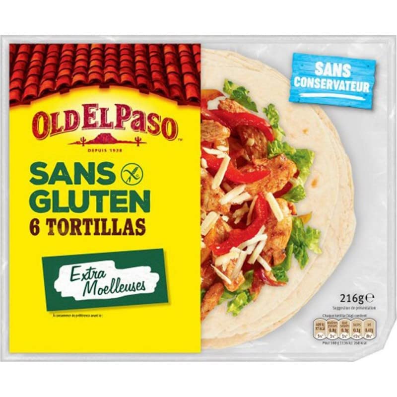 Old El Paso 6 Tortillas Sin Gluten Extra Esponjosas 216 g (lote de 4)