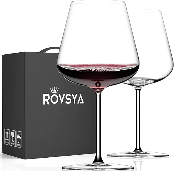Wine Glasses Set of 2, Large Red Wine Glass, 28 oz Hand Blown Crystal Clearer, Lighter for Tasting, Gift Packaging for Halloween, Birthday, Anniversary, Wedding