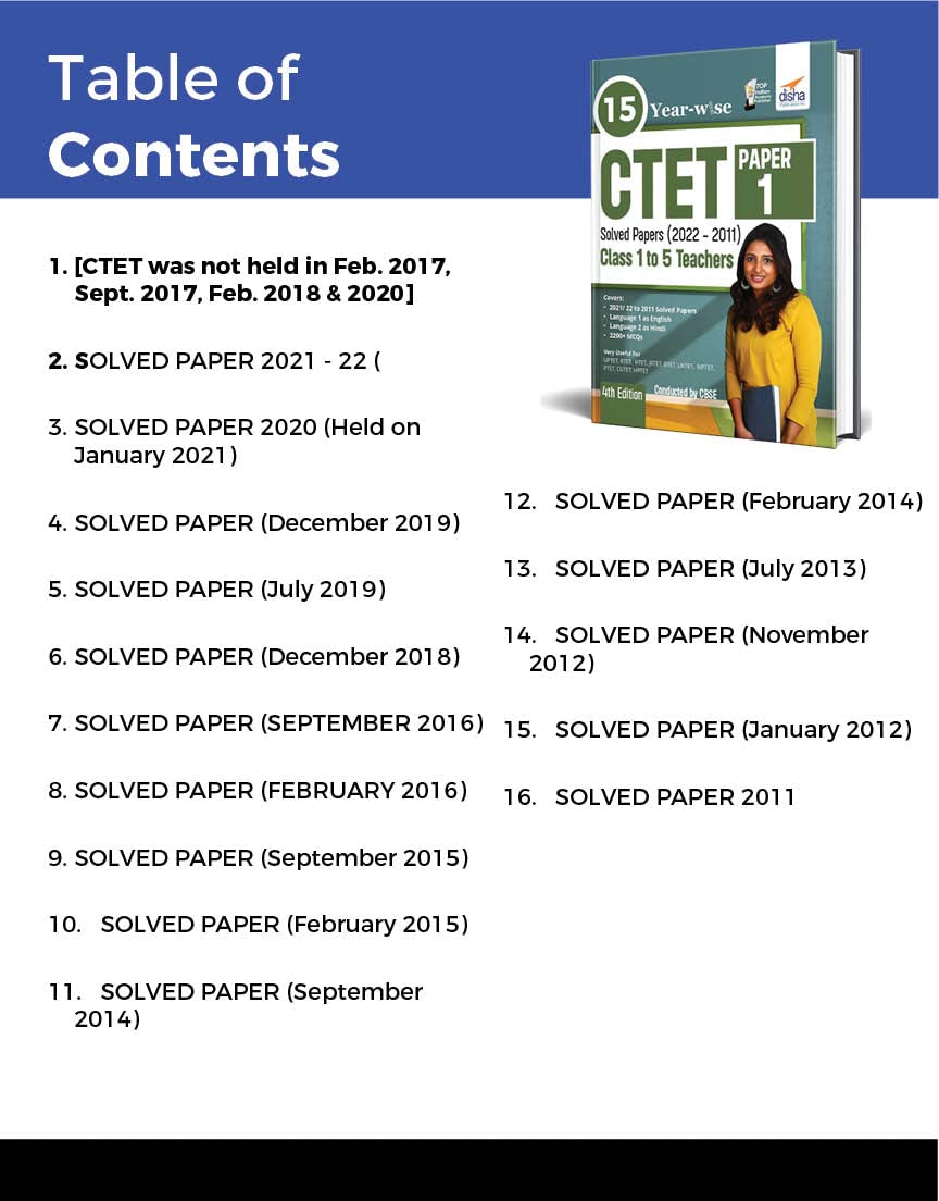15 YEAR-WISE CTET Paper 1 Solved Papers (2011 - 2021) - 4th English Edition 1