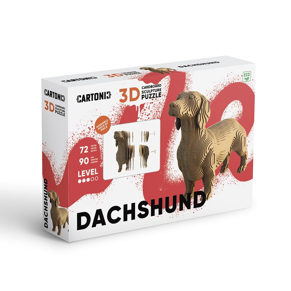 Perro Salchicha Puzzle 3D de Cartón – Maqueta para Montar