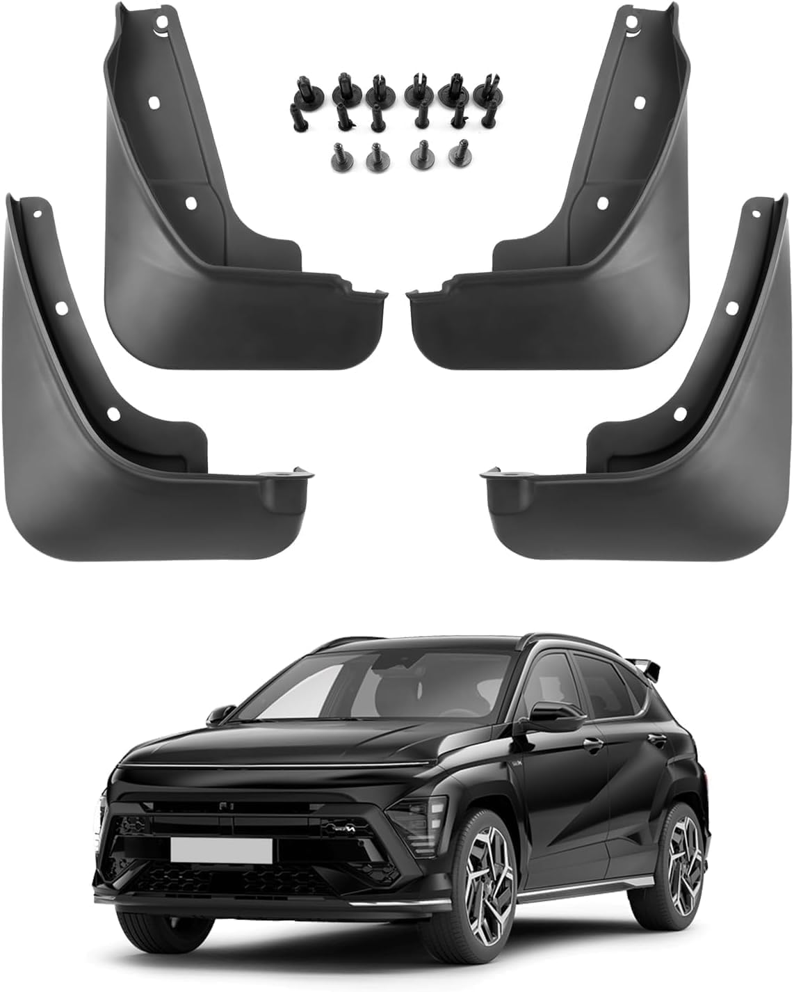 Nysldsco Normal 4Pcs Premium Mud Flaps For Hyundai Kona 2024-2025 Front And Rear Splash Guards Durable Mudguards Protection Against Road Debris