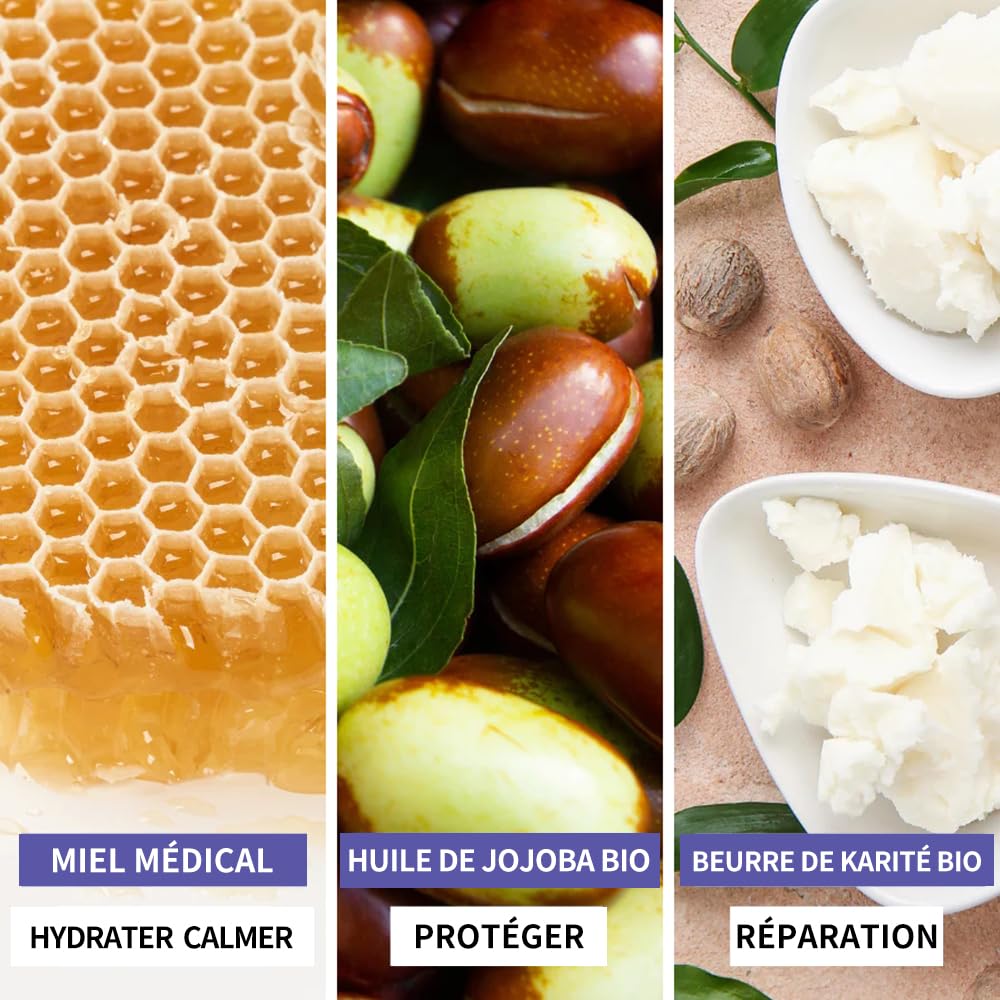 Bee Nature - Crème Change Bébé Bio - Soulager l'érythème Fessier, l'irritation et les Rougeurs - 99% Naturelle - YUKA 100/100 - Apaise et Régénère - Baume au Miel de Change - 2 Pièces(2 * 50ml)