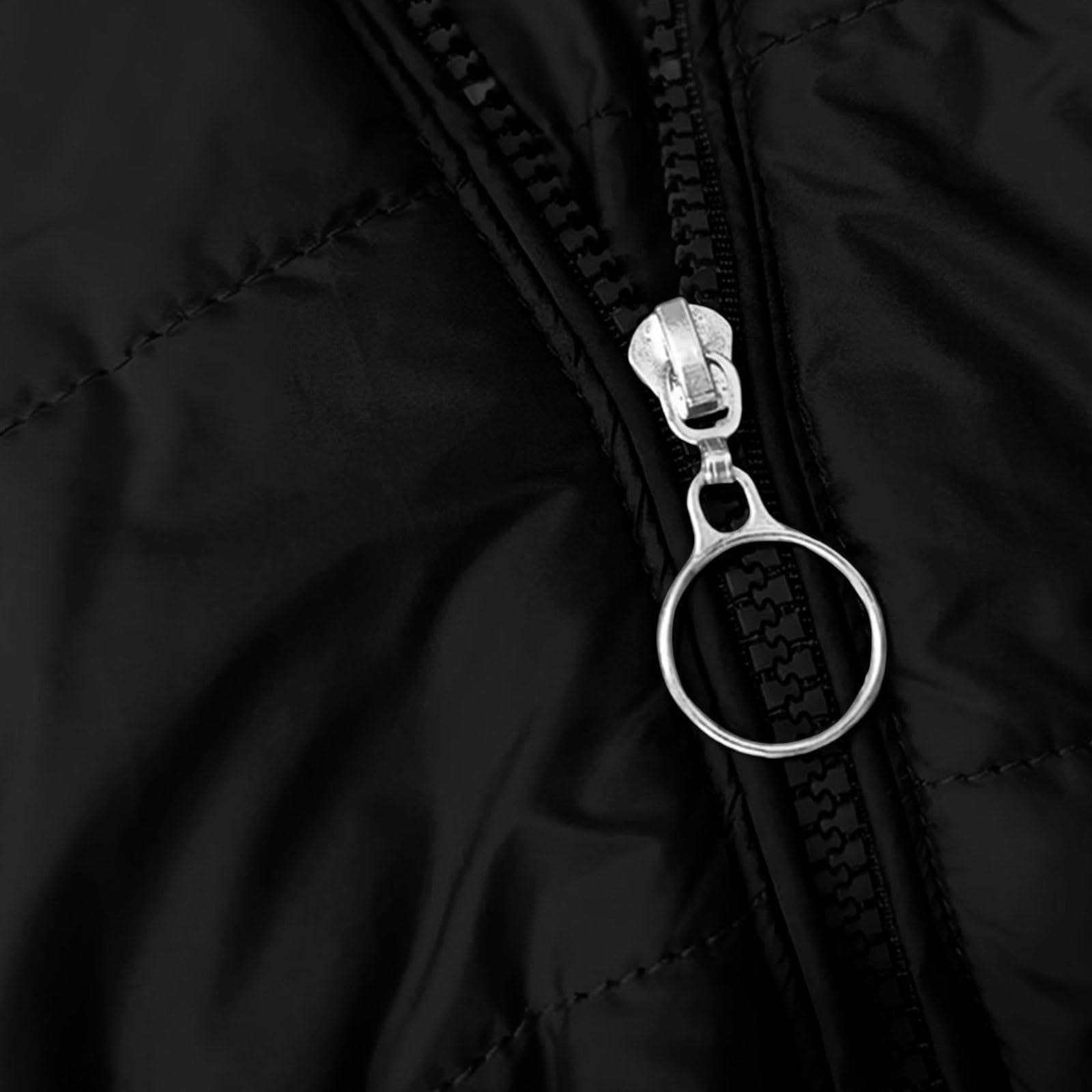 Wintermantel Damen Lang Winterjacke mit Kapuze Warm Winterparka Gefüttert Winter Jacke mit Reißverschluss Mantel Parka Einfarbig Klassisches Steppmantel Bequemes Steppjacke