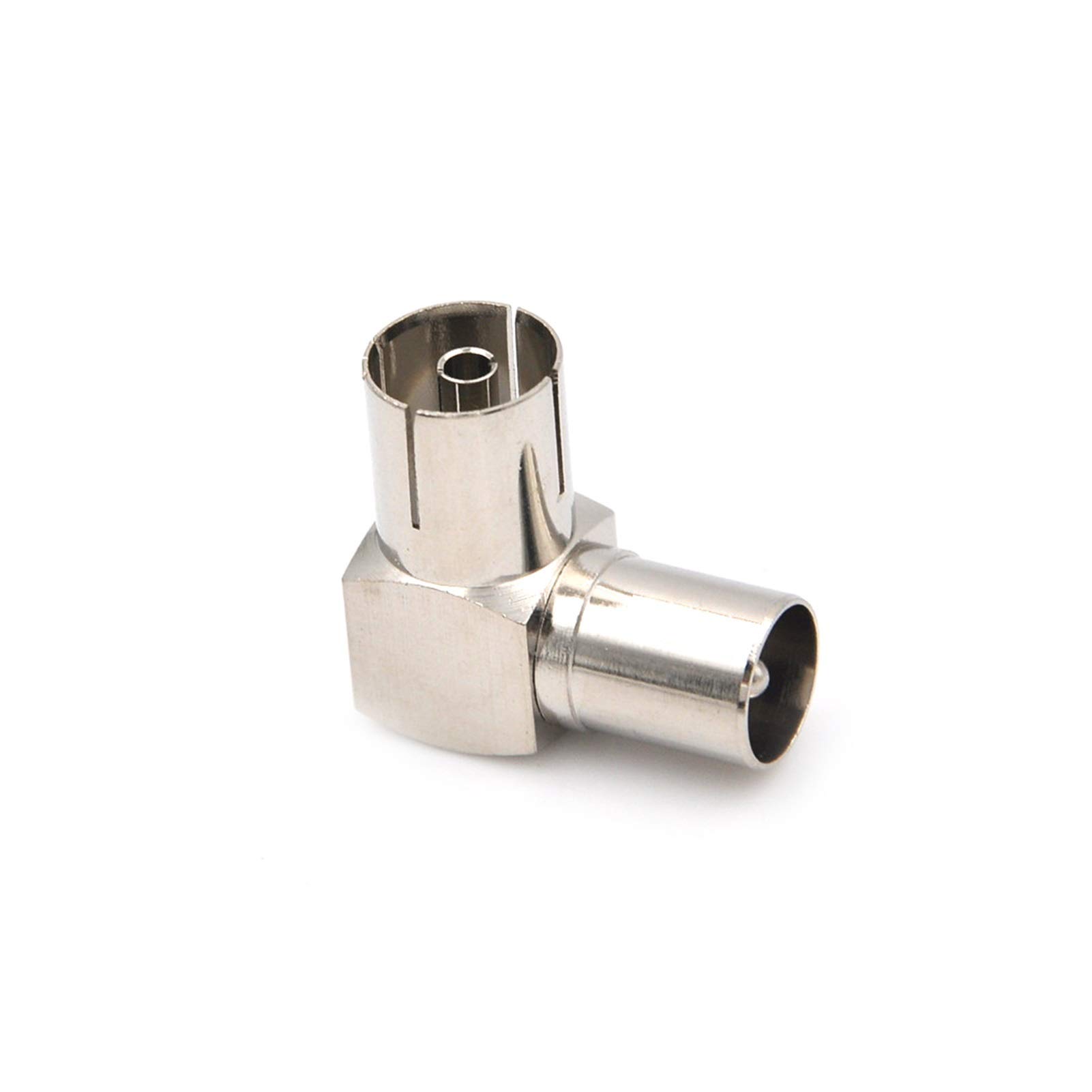 Pratico televisore tappo maschio a F femmina jack di 90 gradi testa a destra angolato tipo di flessione del cavo TV antenna connettore 10pcs
