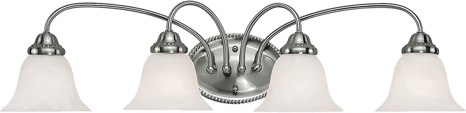 Millennium 414-SN Traditional Four Light Vanity in Pwt, Nckl, B/S, Slvr. Finish